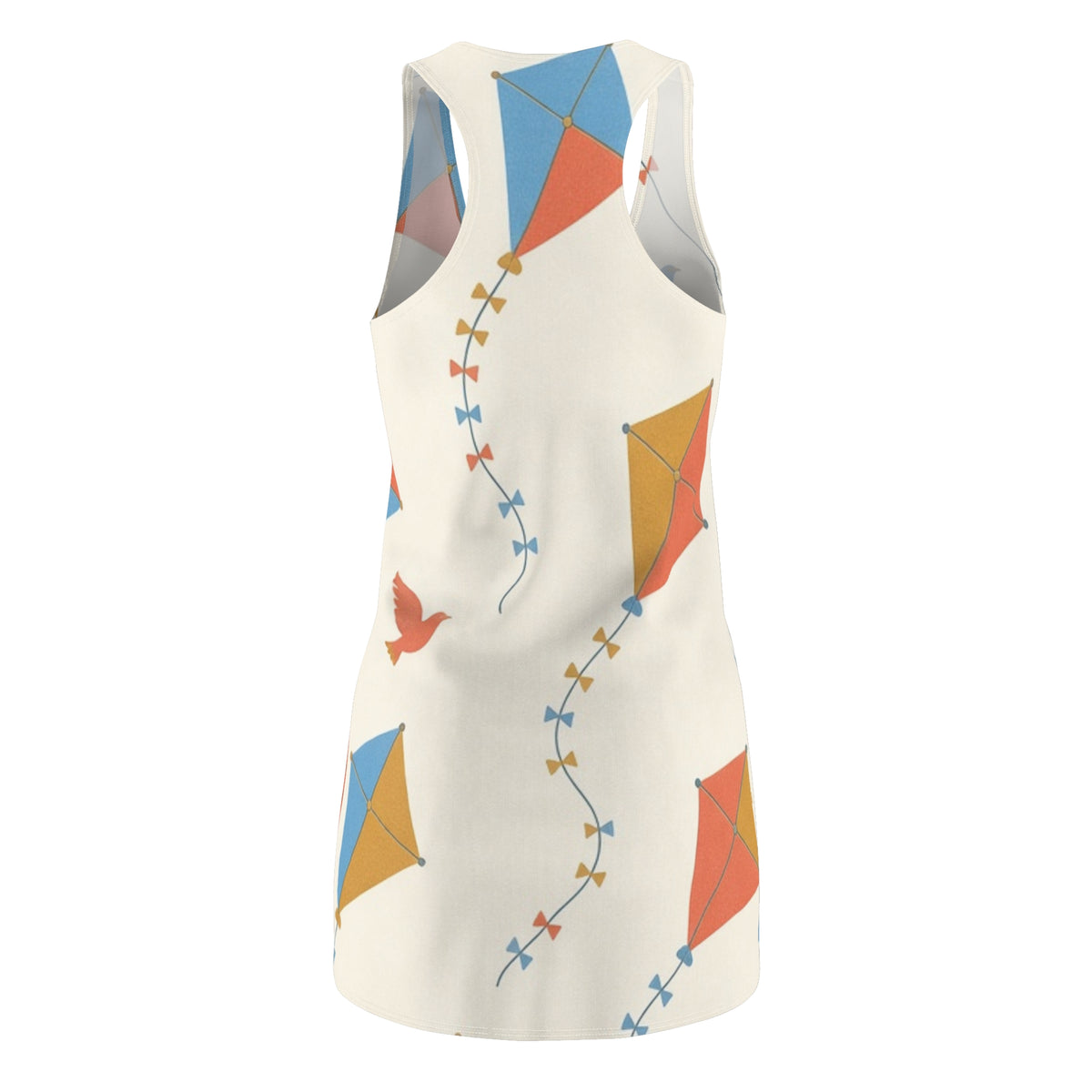 Kite Flight Pattern Dress | Colorful Kites and Birds Racerback Dress