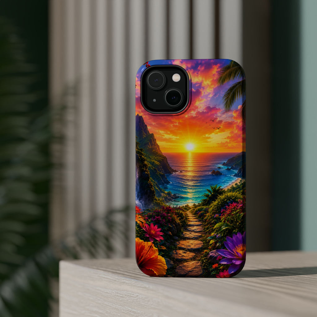 Tropical Sunset Path phone case | magnetic impact-resistant case