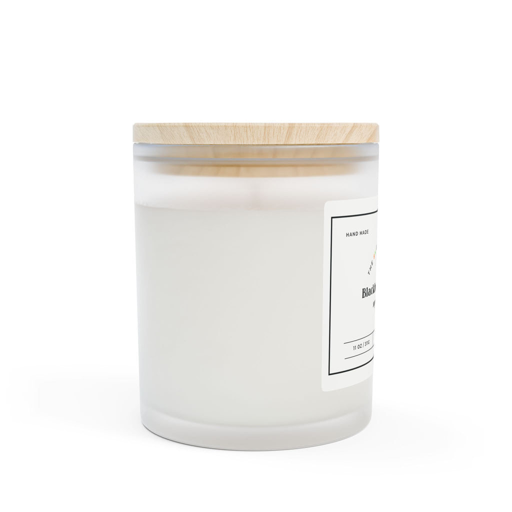 Blackberry Vanilla Candle Frosted Glass Candle, 11oz | Soy Wax, Wooden Lid