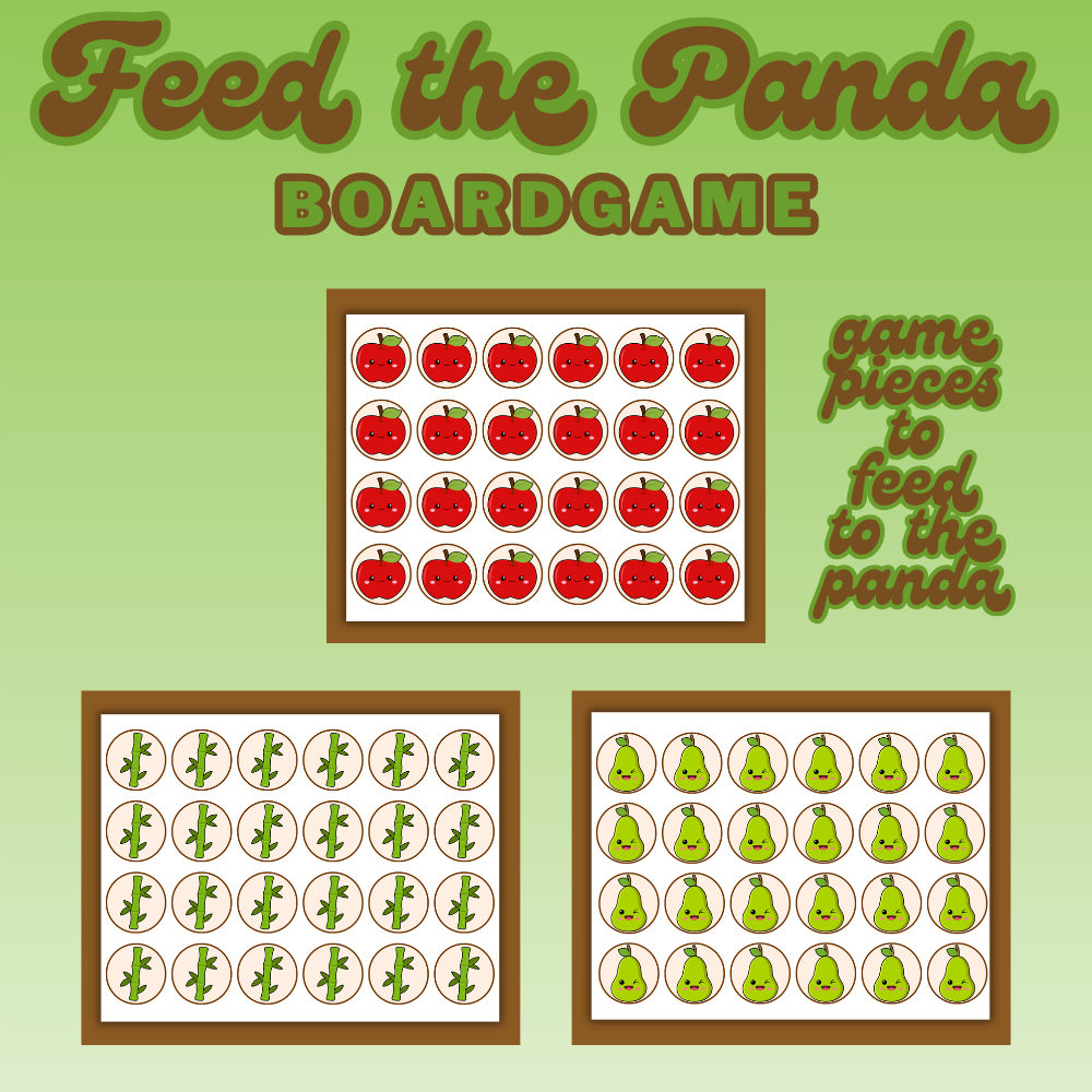Feed the Panda Printable Board Game | Kids Panda Dice Game PDF | Fun Family Fruit & Bamboo Collecting Game | Instant Download for Ages 4+