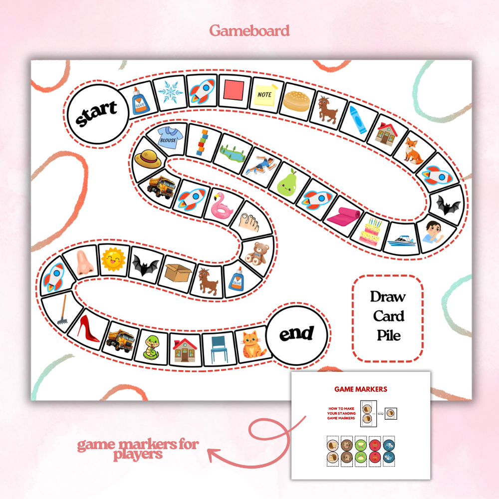 Rhyming Board Game Printable | Fun Rhyme Matching Game for Kids | Educational Rhyming Activity PDF | Instant Download Ages 4+