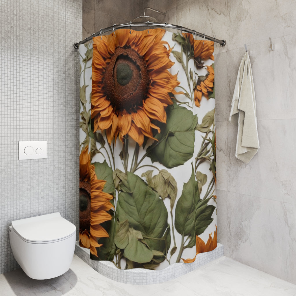 Sunflower Floral Pattern Shower Curtain