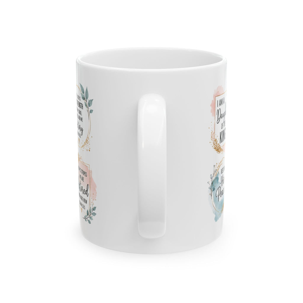We Walk By Faith mug | Christian Scripture Ceramic Mug, 2 Corinthians 5:7
