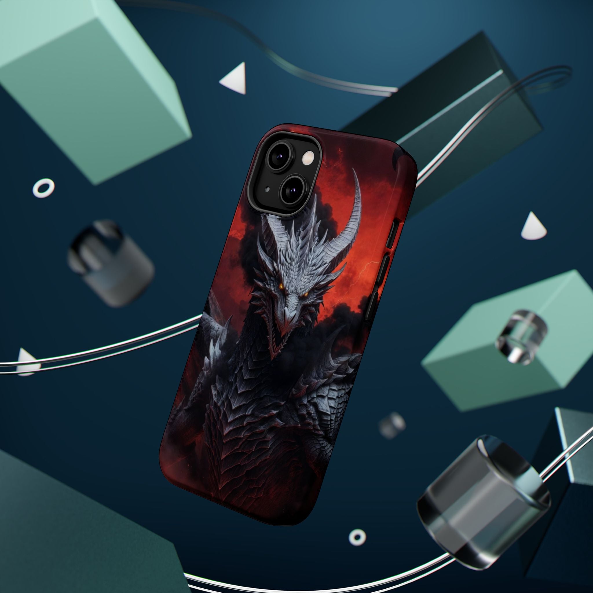 Dark Red Dragon Illustration Phone Case | Magnetic Impact-Resistant Case