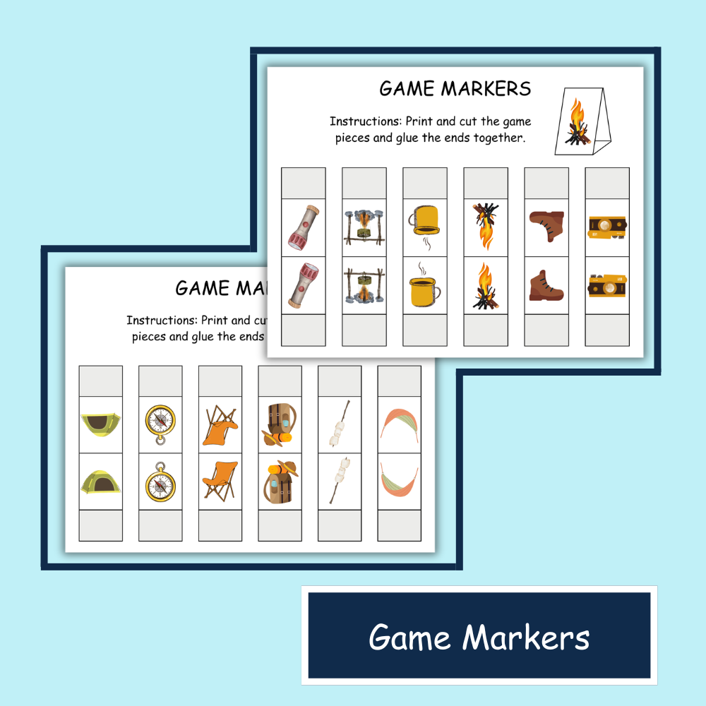 Camping Trip Board Game Printable | Educational Outdoor Adventure Game | Homeschool Nature Study Activity | Instant Download