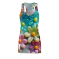 Colorful 3D Daisy Pattern Racerback Dress | Floral AOP