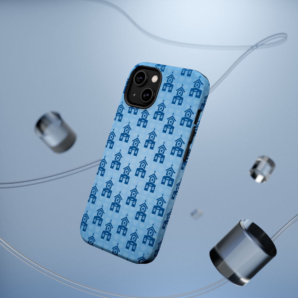 Blue Church Pattern Phone Case | Magnetic Impact-Resistant Case