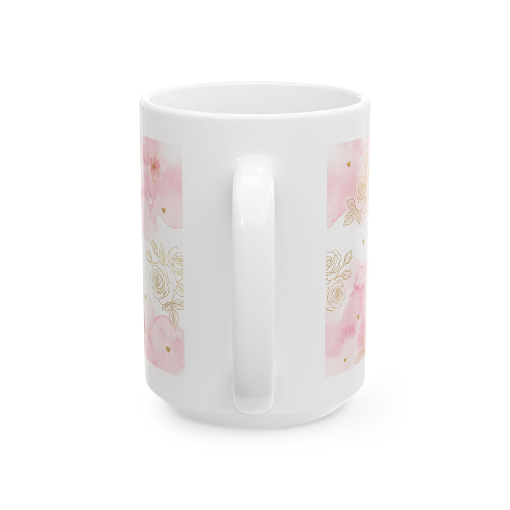 God Is Within Her floral wreath Mug | Scripture coffee mug, pink gold design