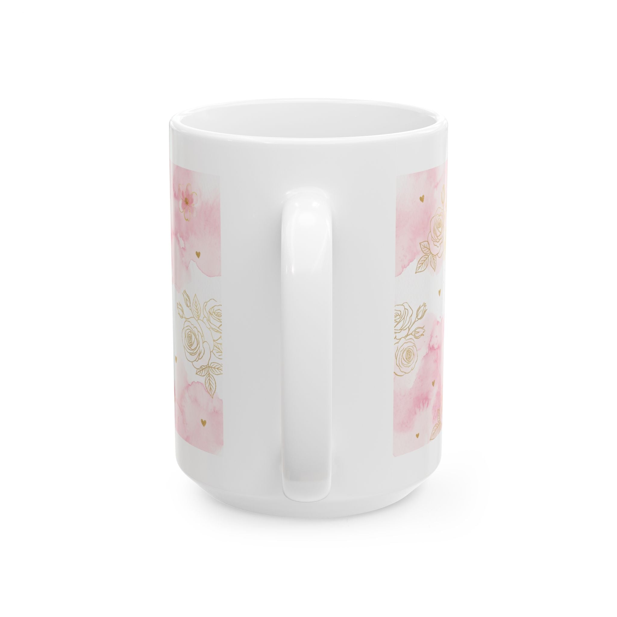 God Is Within Her floral wreath Mug | Scripture coffee mug, pink gold design
