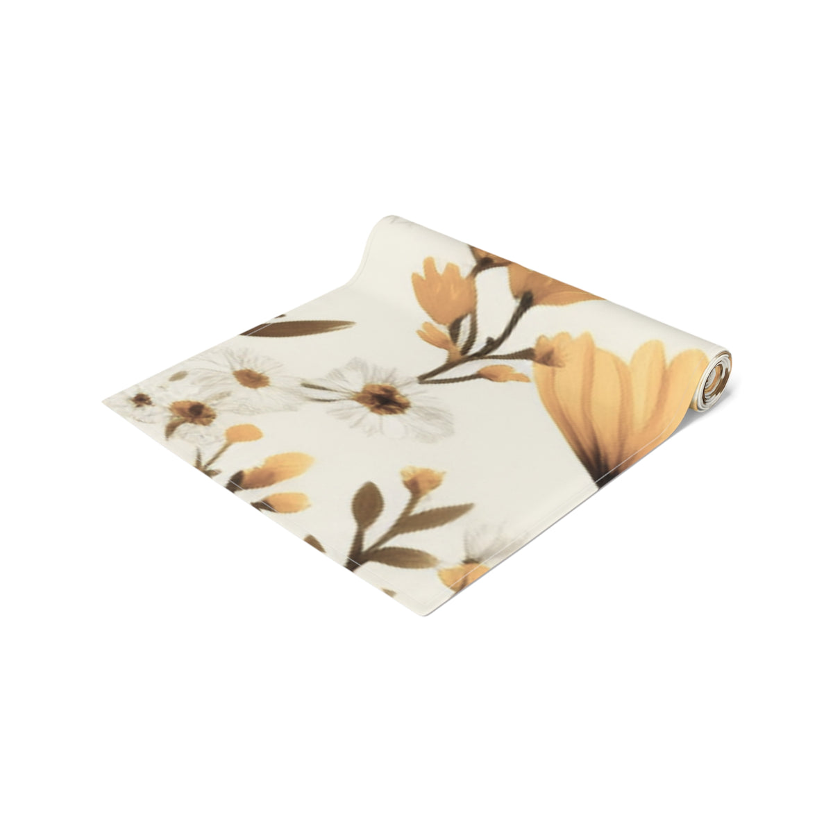 Golden Floral Branches Table Runner
