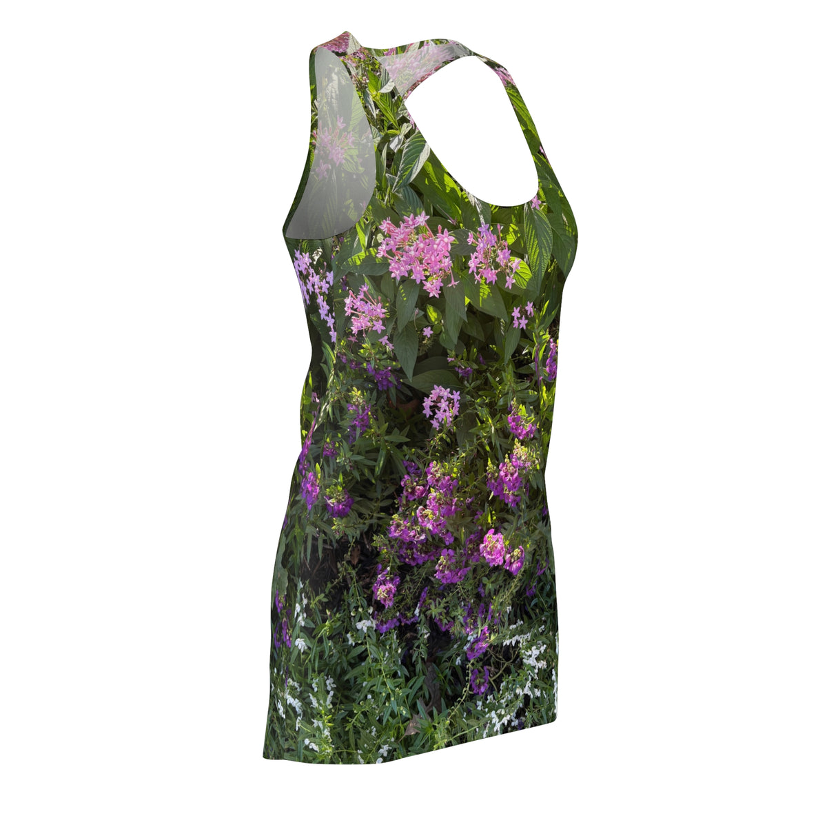 Purple Floral Botanical Racerback Dress | All Over Print