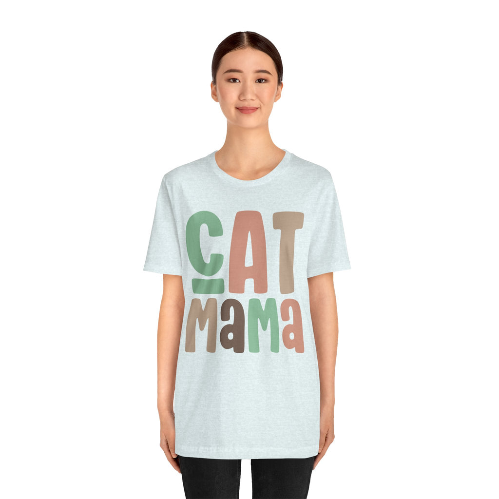 Cat Mama T-Shirt | Retro Block Letter Cat Mom Tee