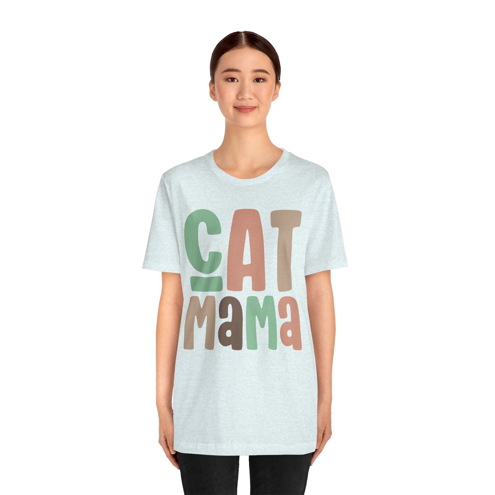 Cat Mama T-Shirt | Retro Block Letter Cat Mom Tee