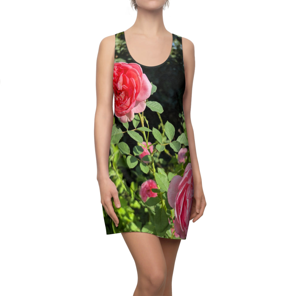 Pink Rose Garden Racerback Dress | Floral All-Over Print