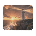 Lighthouse Sunset Mouse Pad | Coastal Seascape Rectangular Desk Mat