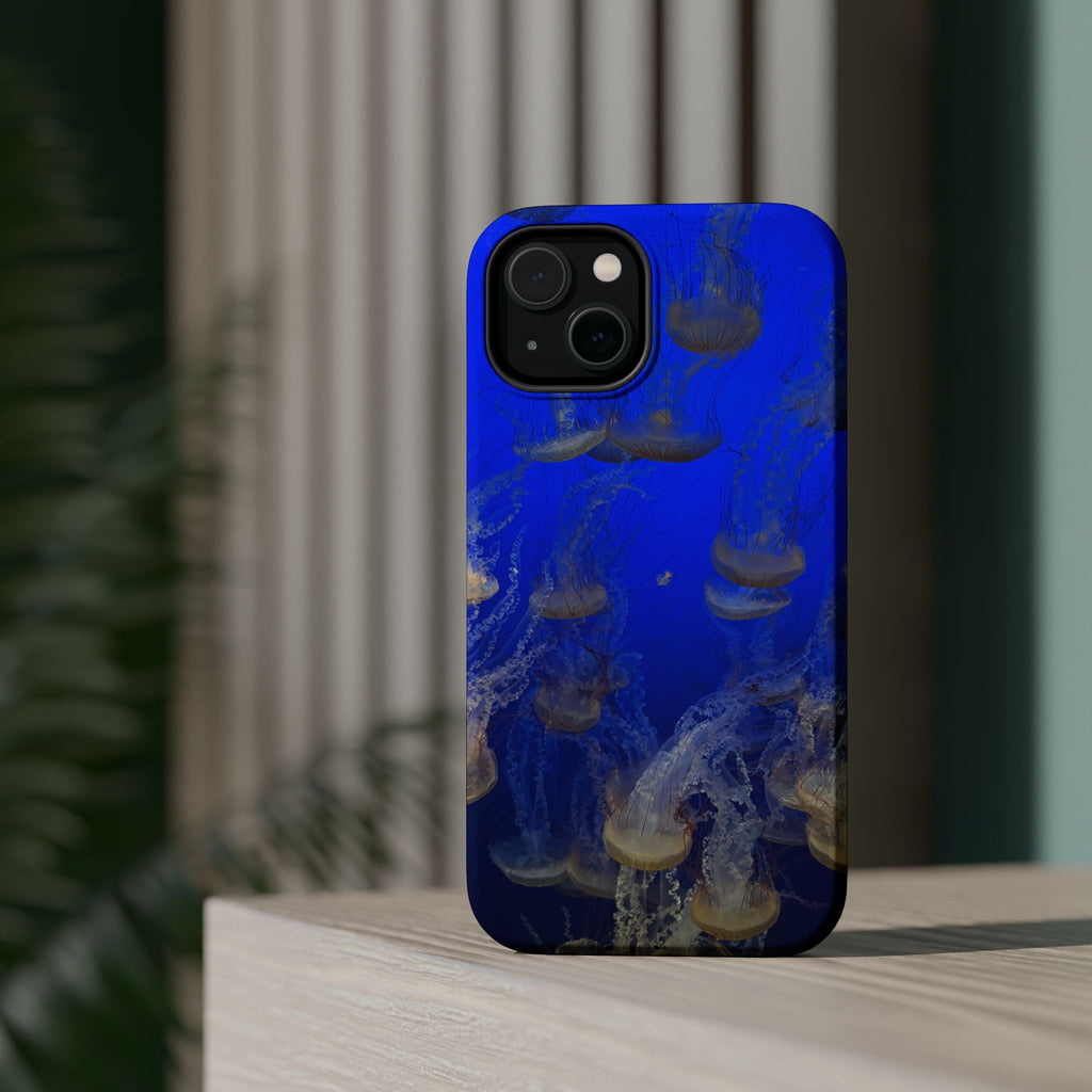 Golden Jellyfish Pattern Phone Case | Magnetic Impact-Resistant Case