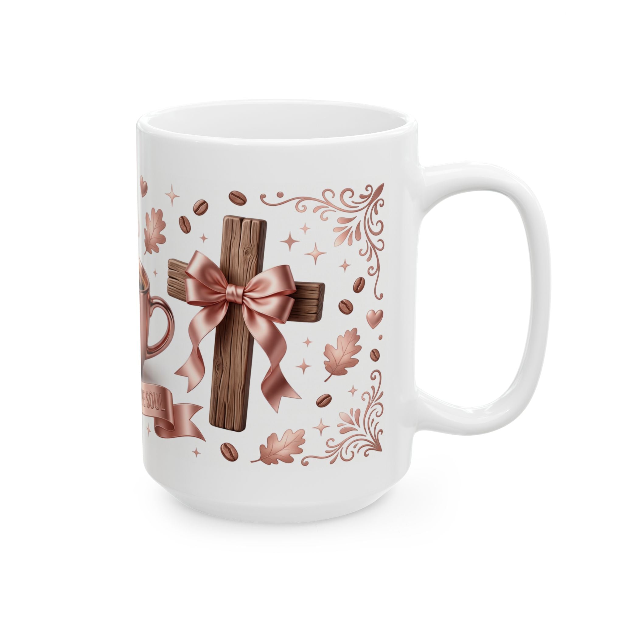 Rose Gold Coffee Cup mug | Autumn leaves, warm the soul ceramic mug