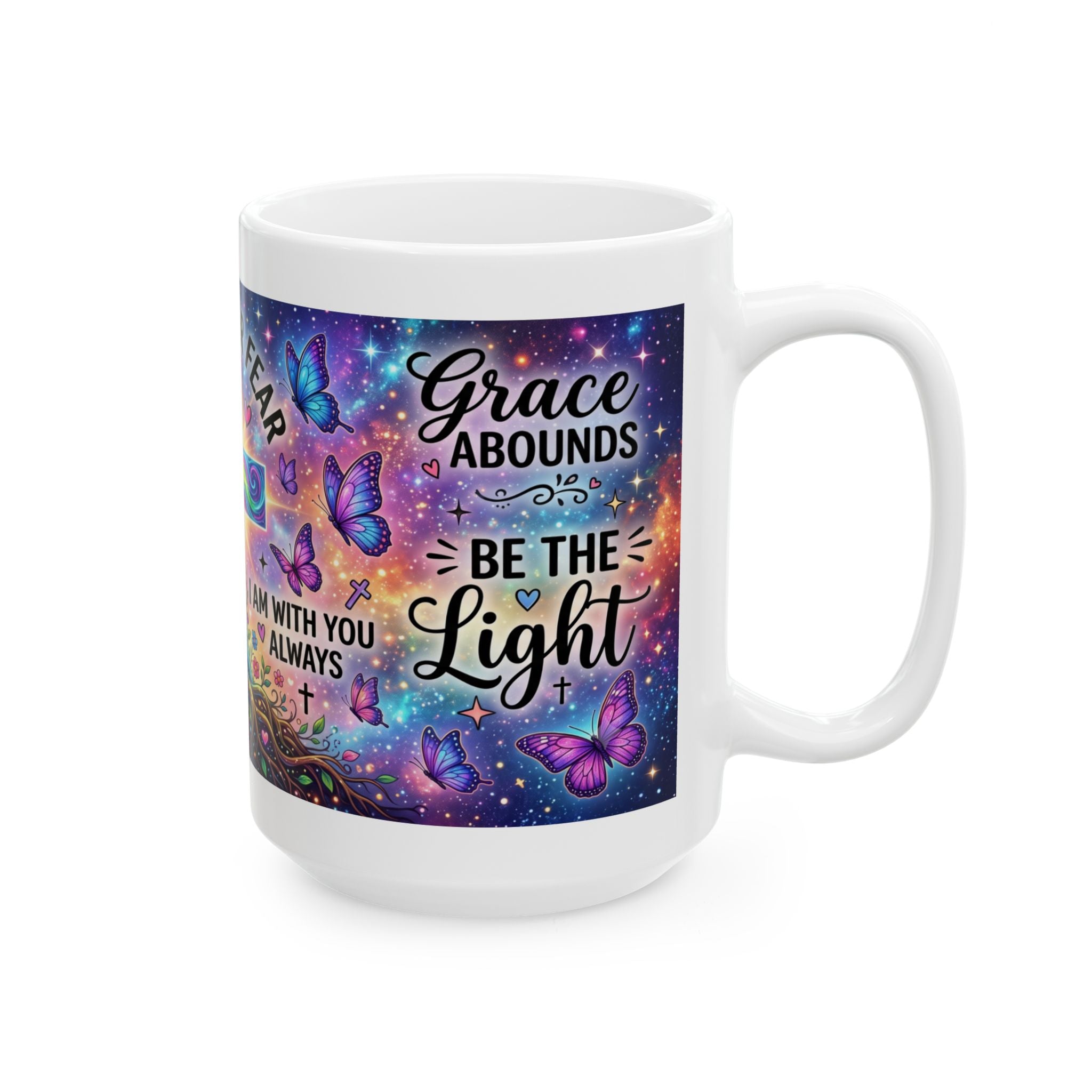 Faith Over Fear cross mug | Christian inspirational ceramic mug