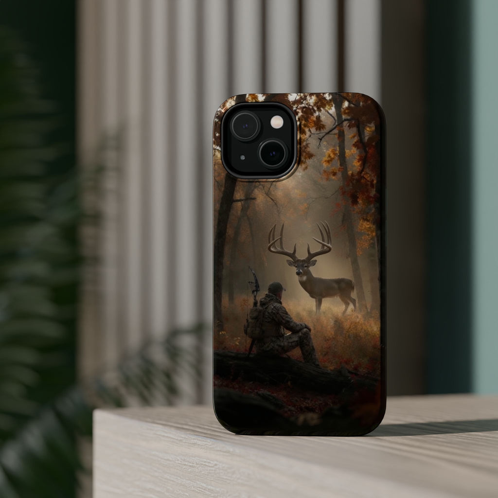 Hunter and Buck in Autumn Forest Phone Case | Magnetic Impact-Resistant Case