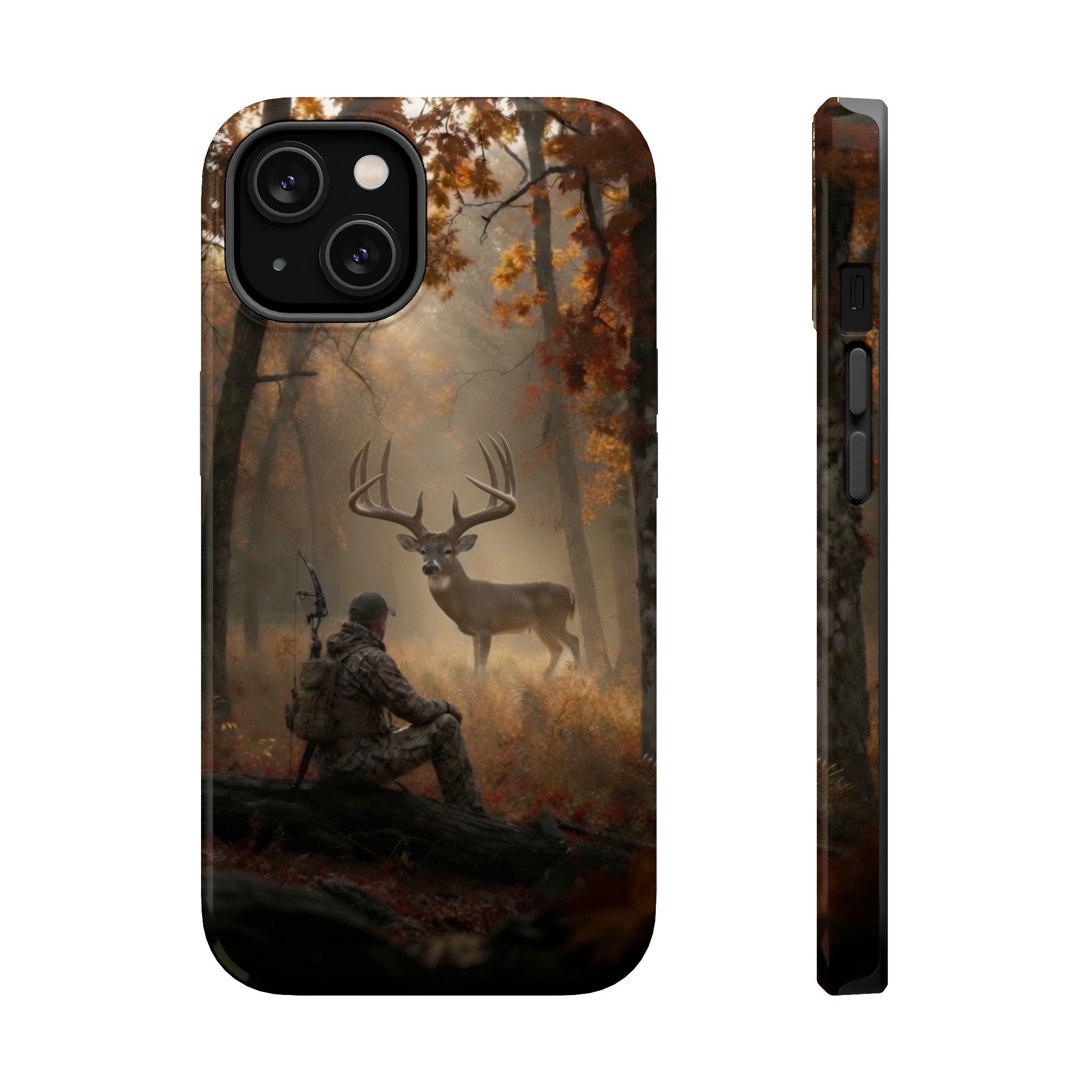Hunter and Buck in Autumn Forest Phone Case | Magnetic Impact-Resistant Case