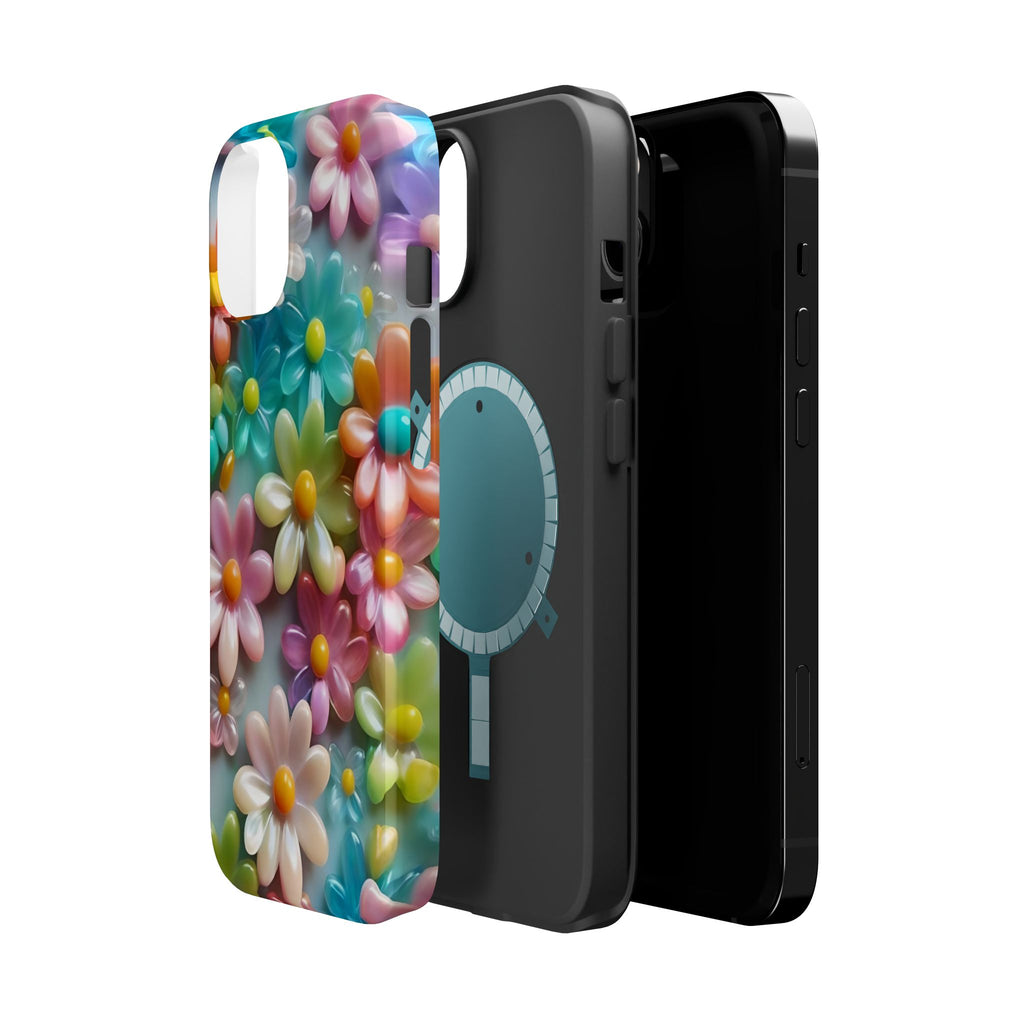 Colorful Daisy Pattern Phone Case | Magnetic Impact-Resistant Case