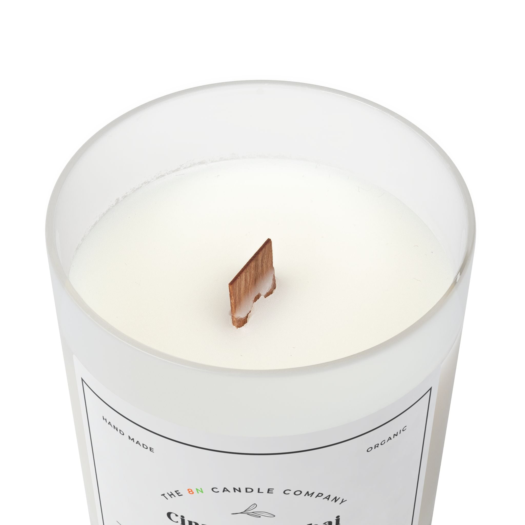Cinnamon Chai Frosted Glass Candle, 11oz | Soy Wax, Wooden Lid