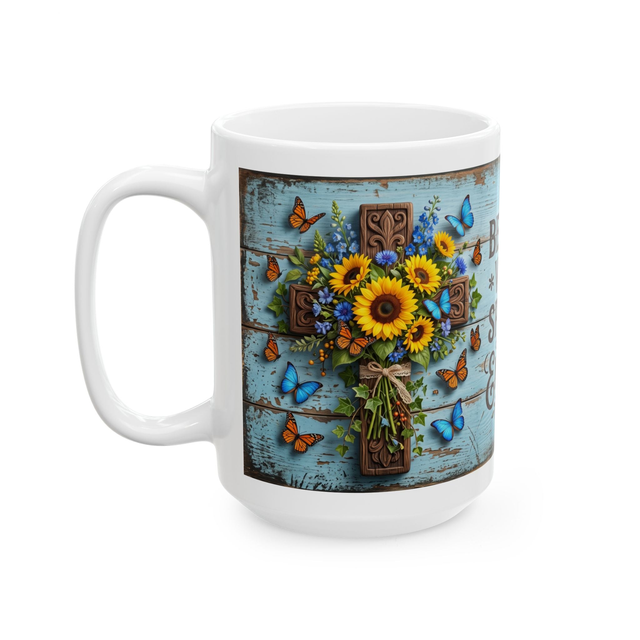Beautiful Vibrant Spiritual Embrace the Faith Mug | Ceramic Coffee Cup
