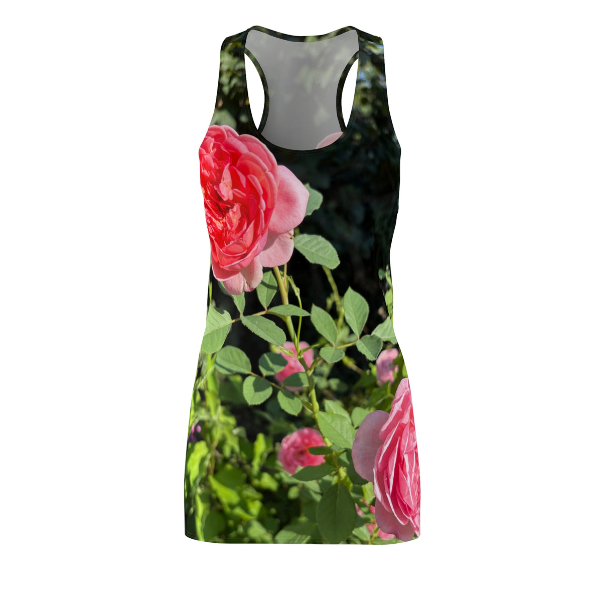 Pink Rose Garden Racerback Dress | Floral All-Over Print