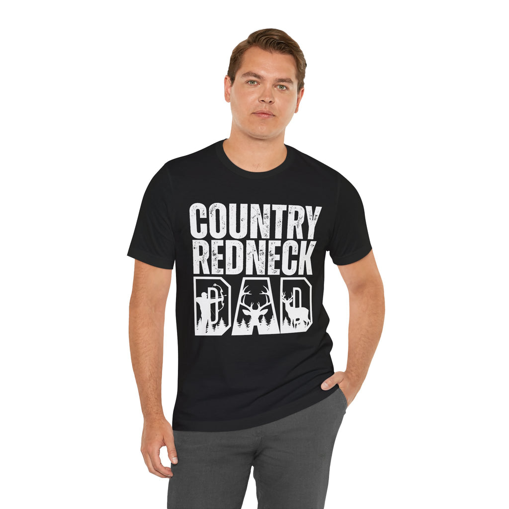 Country Redneck Dad T-Shirt | Hunting Deer Antler Silhouette Tee