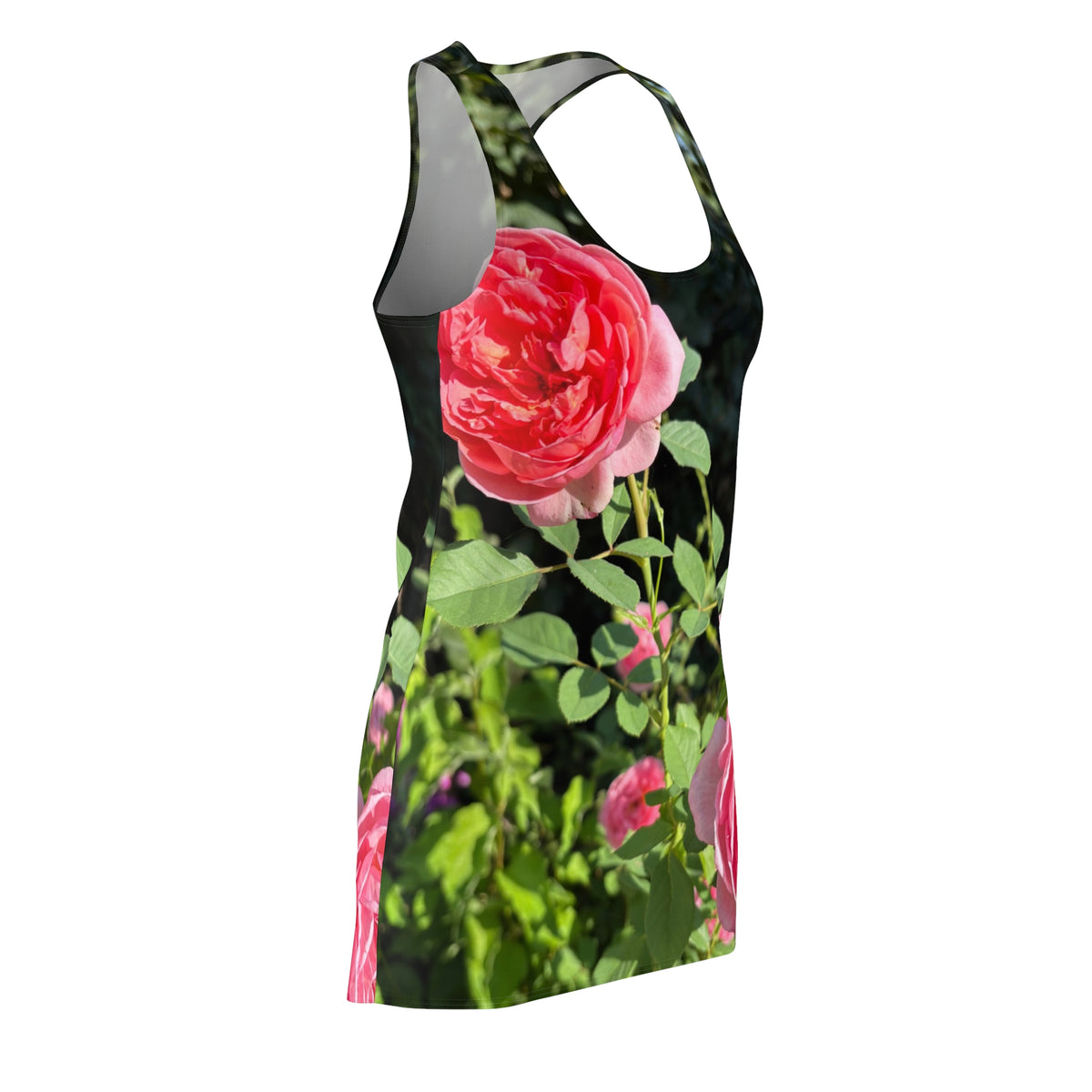 Pink Rose Garden Racerback Dress | Floral All-Over Print