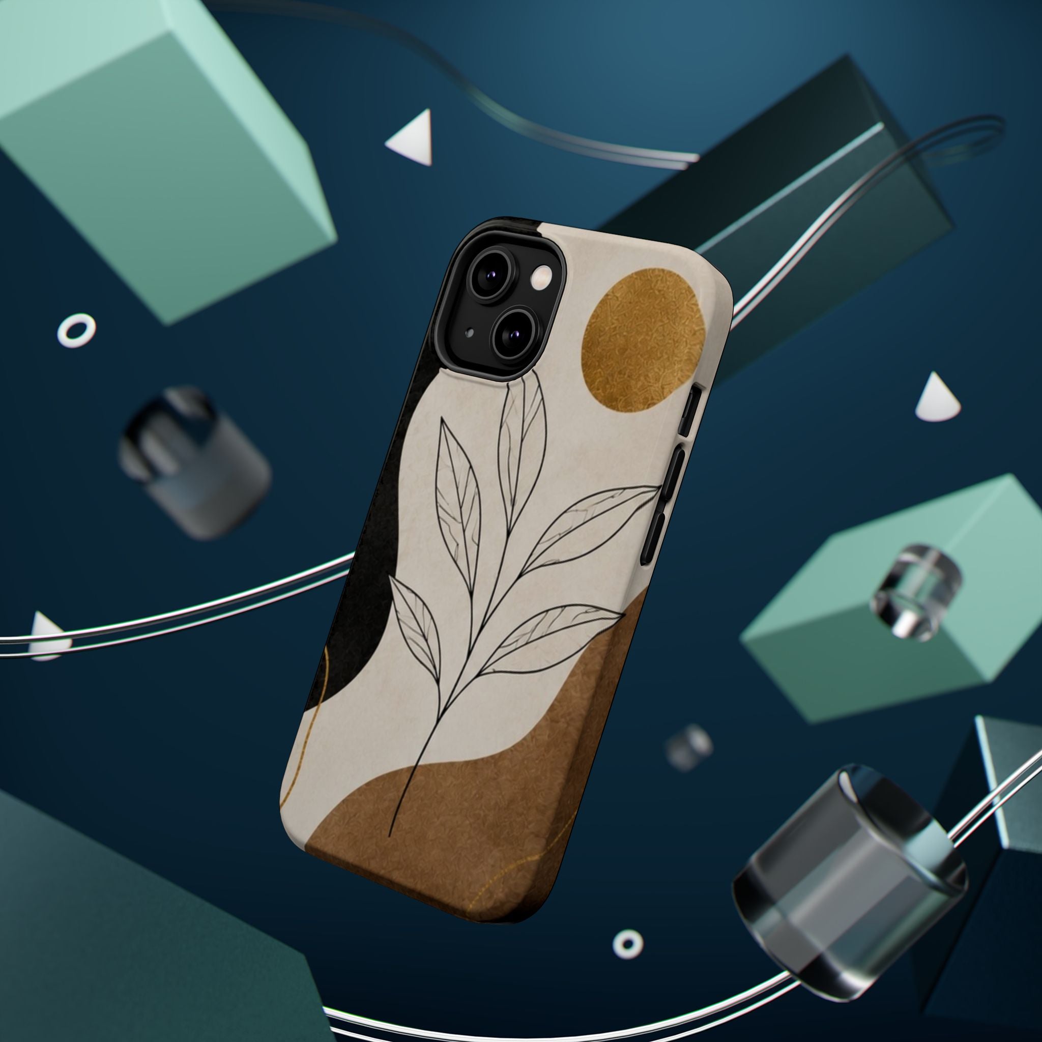 Minimal Botanical Abstract Phone Case | Magnetic Impact-Resistant Case