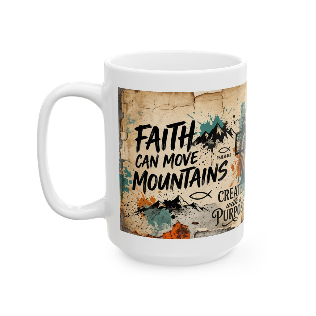 Created With Purpose Lion Cross Mug | Inspirational Christian Coffee Cup