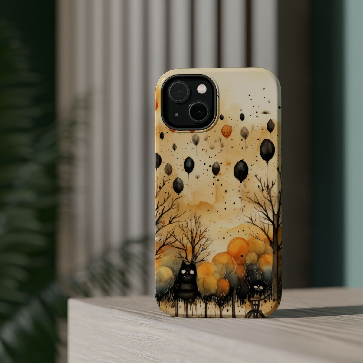 Autumn Night Owls Cases | Fall Trees, Balloons, Creepy Cute Phone Case
