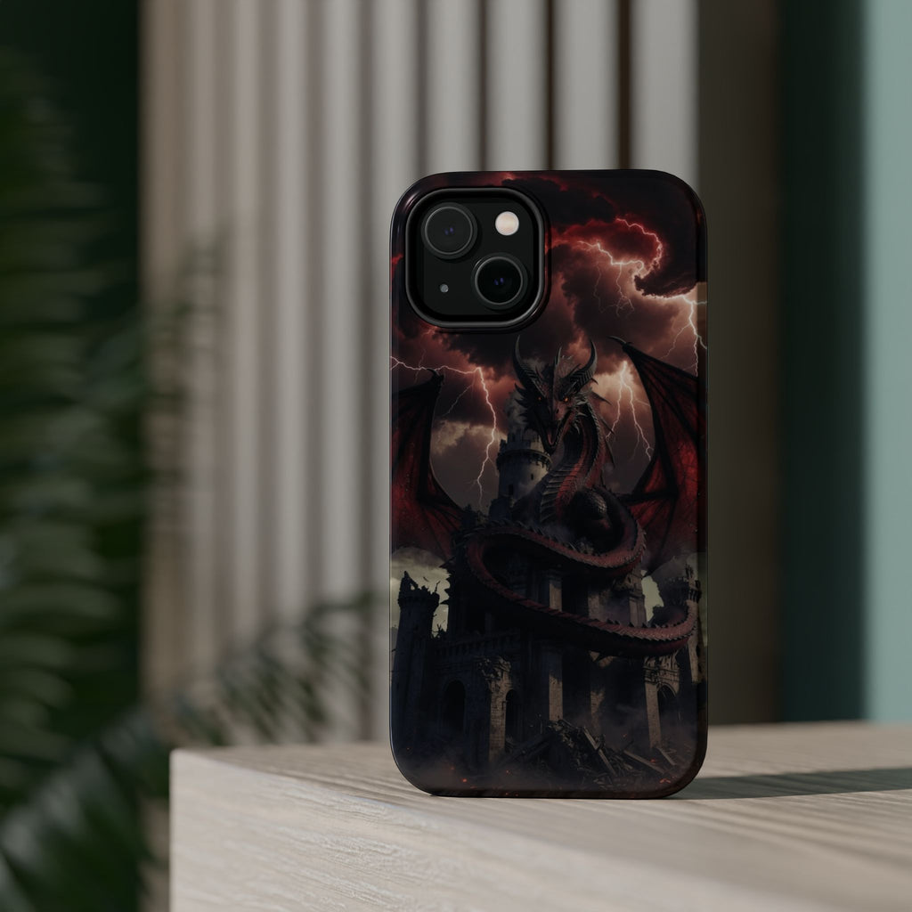 Dragon Castle Illustration phone case | Magnetic impact-resistant case