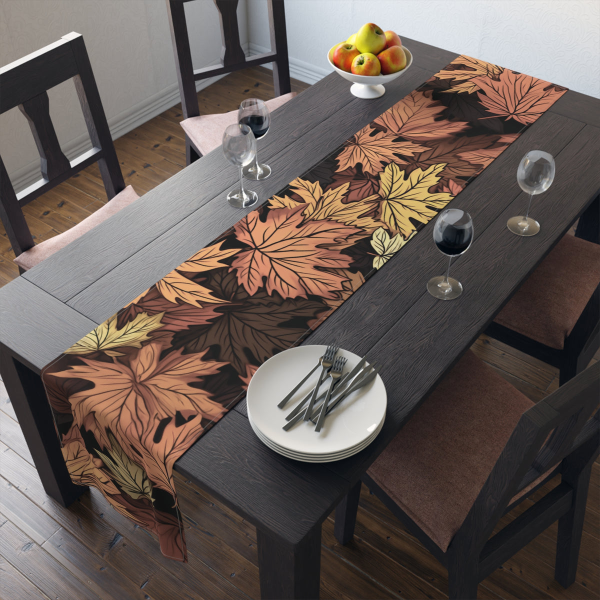 Autumn Maple Leaves Table Runner | Fall Leaves Table Runner