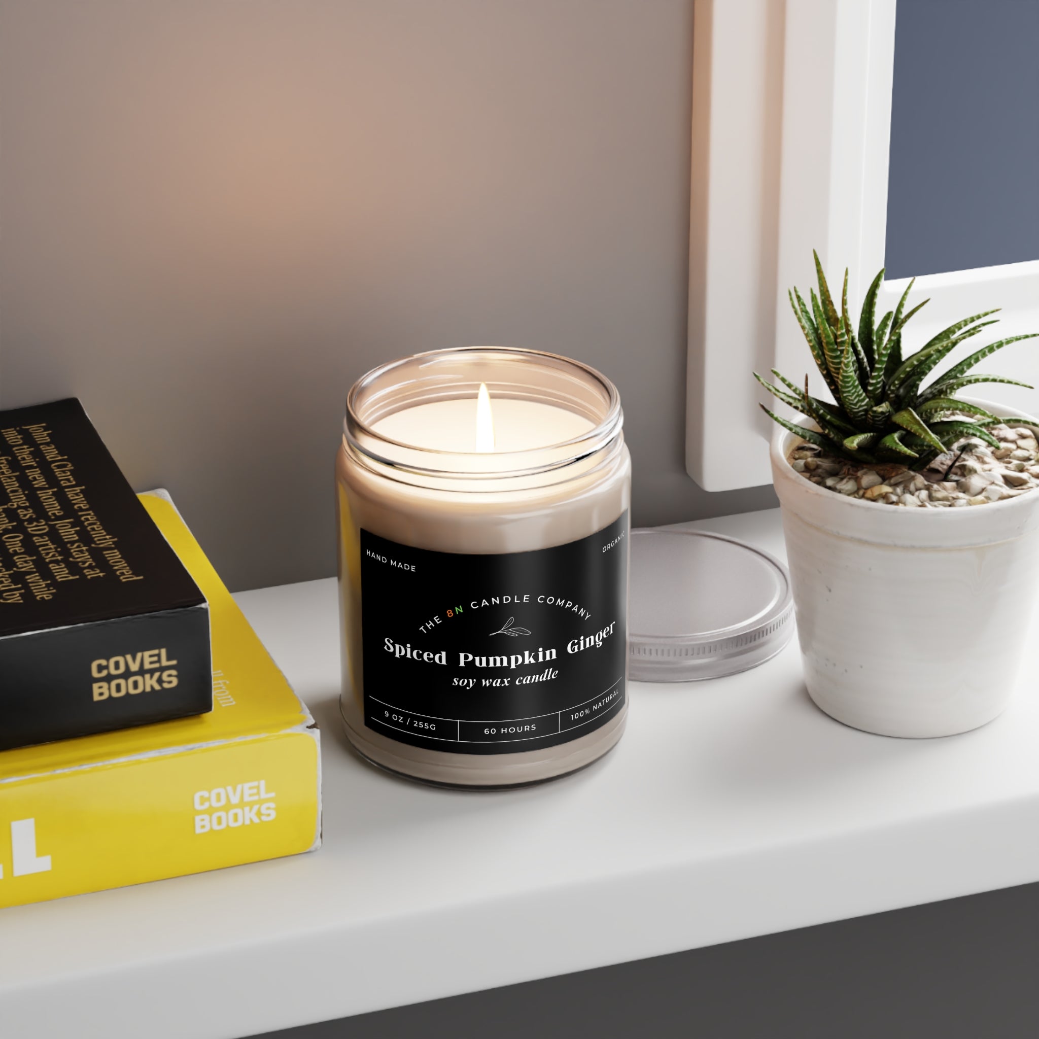 Spiced Pumpkin Ginger Candle 9oz Soy Jar | White Lid