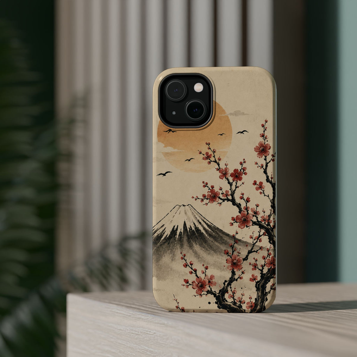 Cherry Blossom Mount Fuji Phone Case | Magnetic Impact-Resistant Case