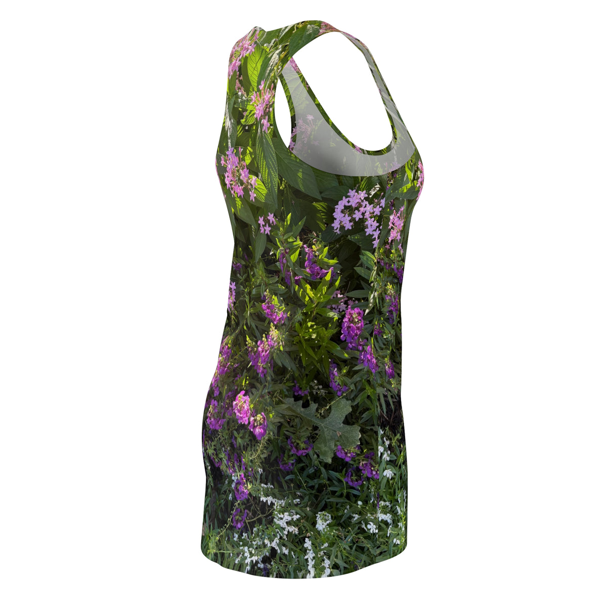 Purple Floral Botanical Racerback Dress | All Over Print