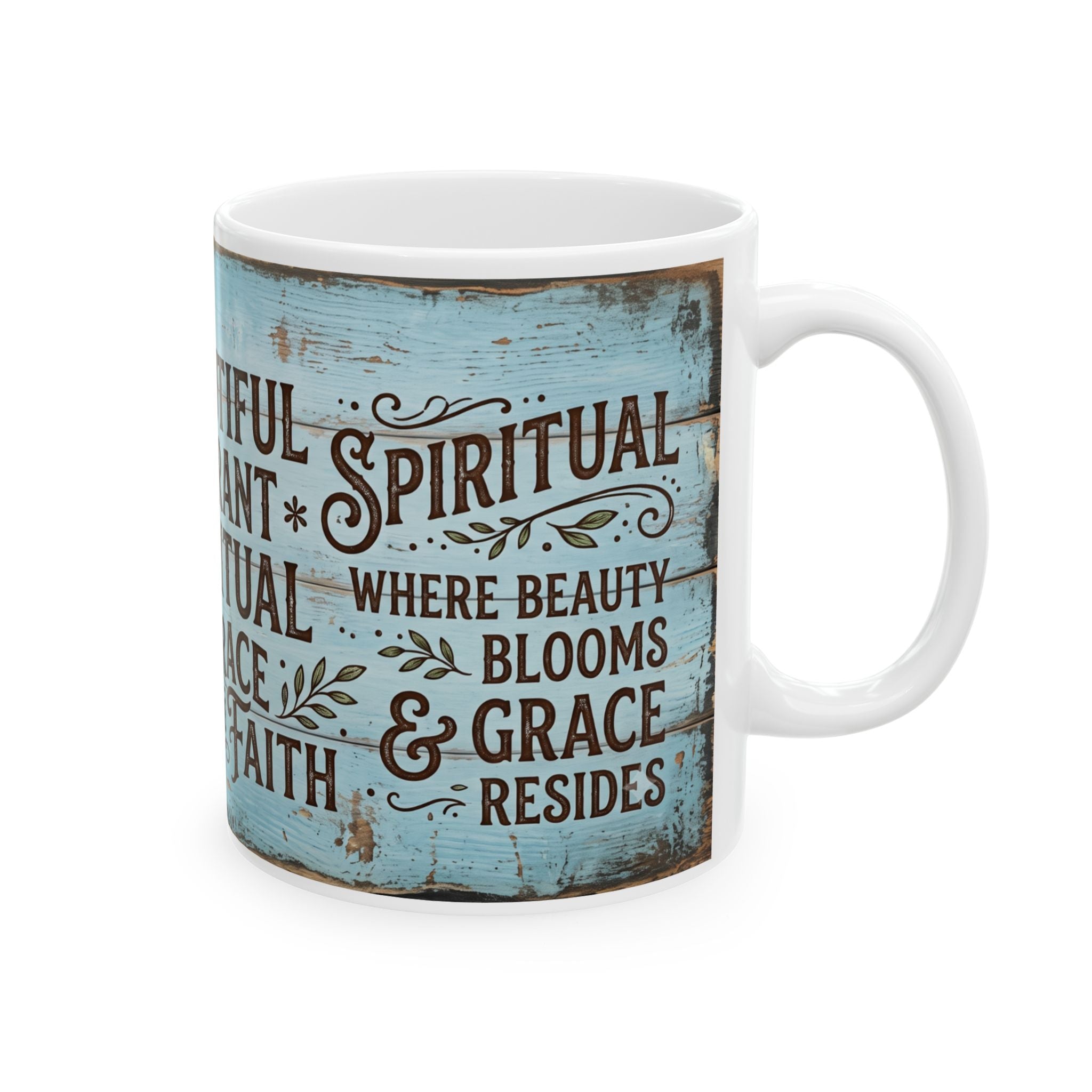 Beautiful Vibrant Spiritual Embrace the Faith Mug | Ceramic Coffee Cup