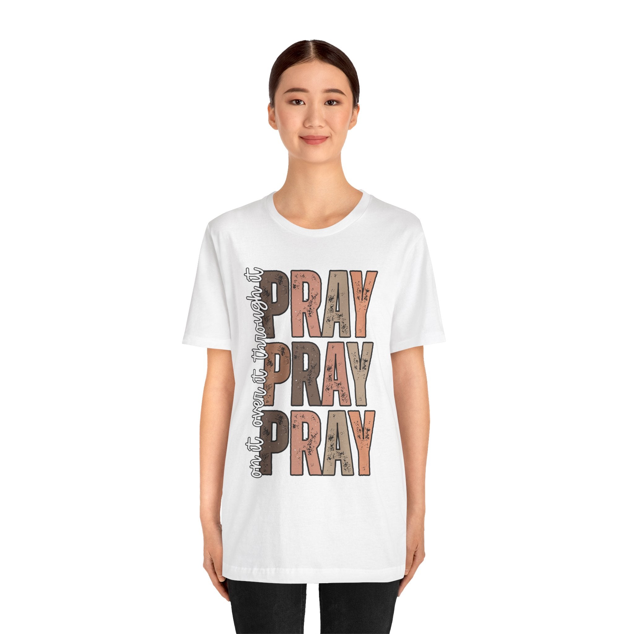 Pray Pray Pray T-Shirt | Faith Christian Typography Tee