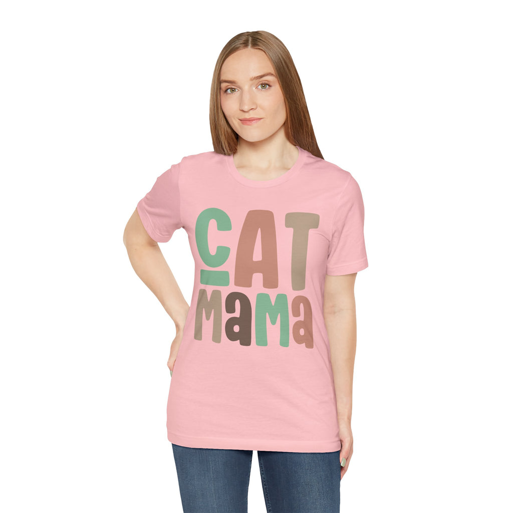 Cat Mama T-Shirt | Retro Block Letter Cat Mom Tee