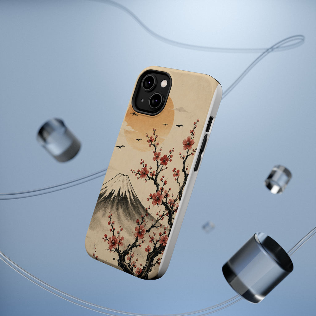 Cherry Blossom Mount Fuji Phone Case | Magnetic Impact-Resistant Case
