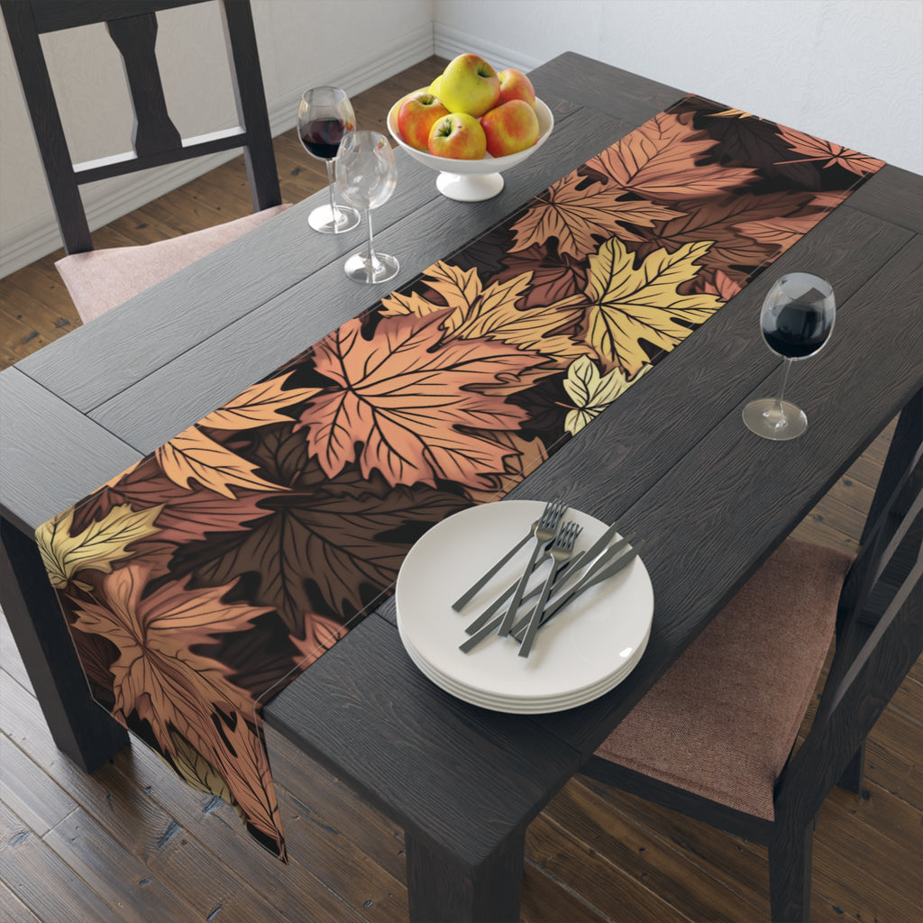 Autumn Maple Leaves Table Runner | Fall Leaves Table Runner