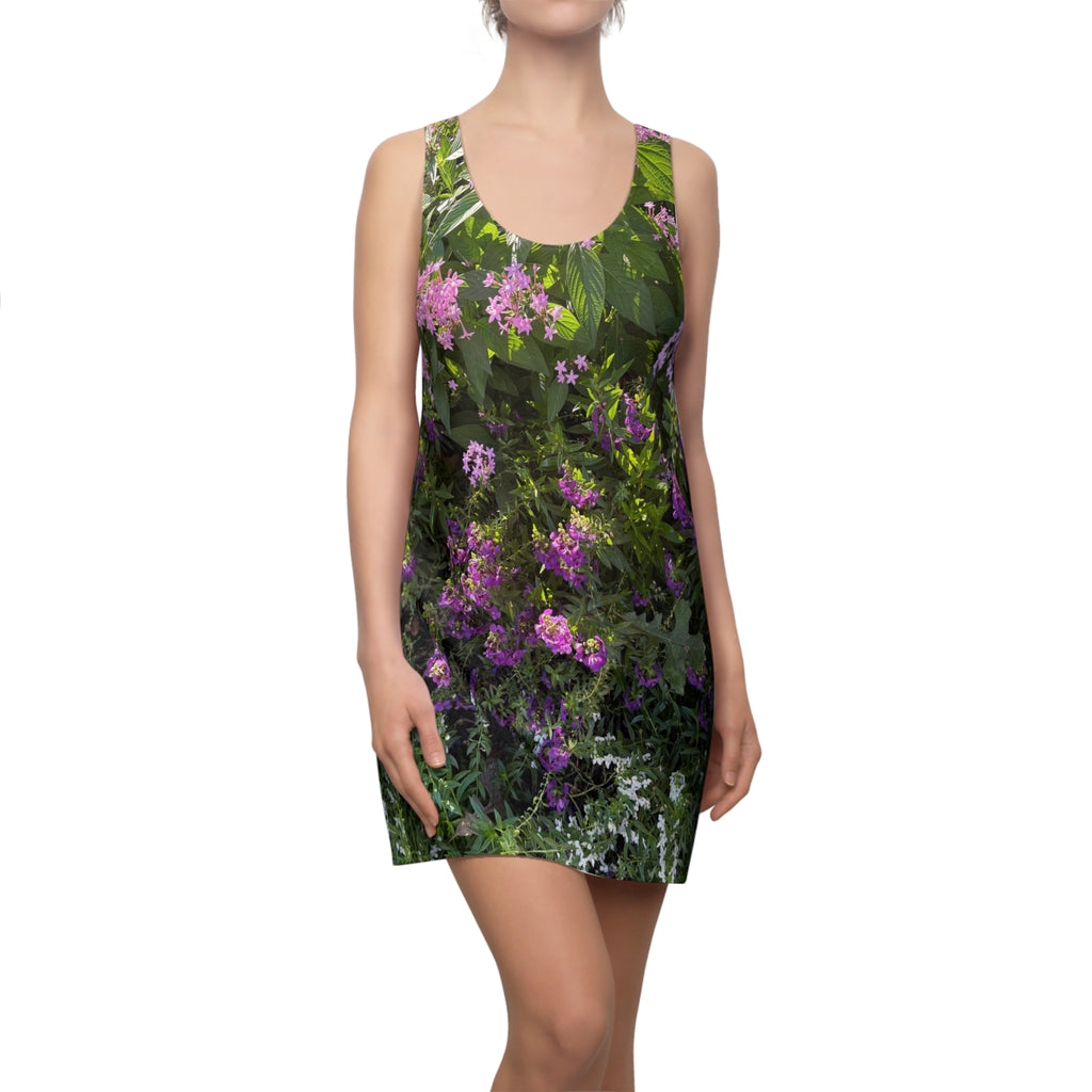 Purple Floral Botanical Racerback Dress | All Over Print