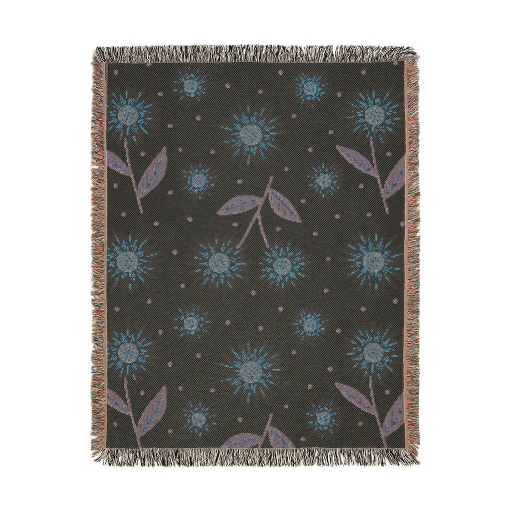 Yellow Sunflower Pattern Woven Blanket | Floral Throw, Cozy Home Decor