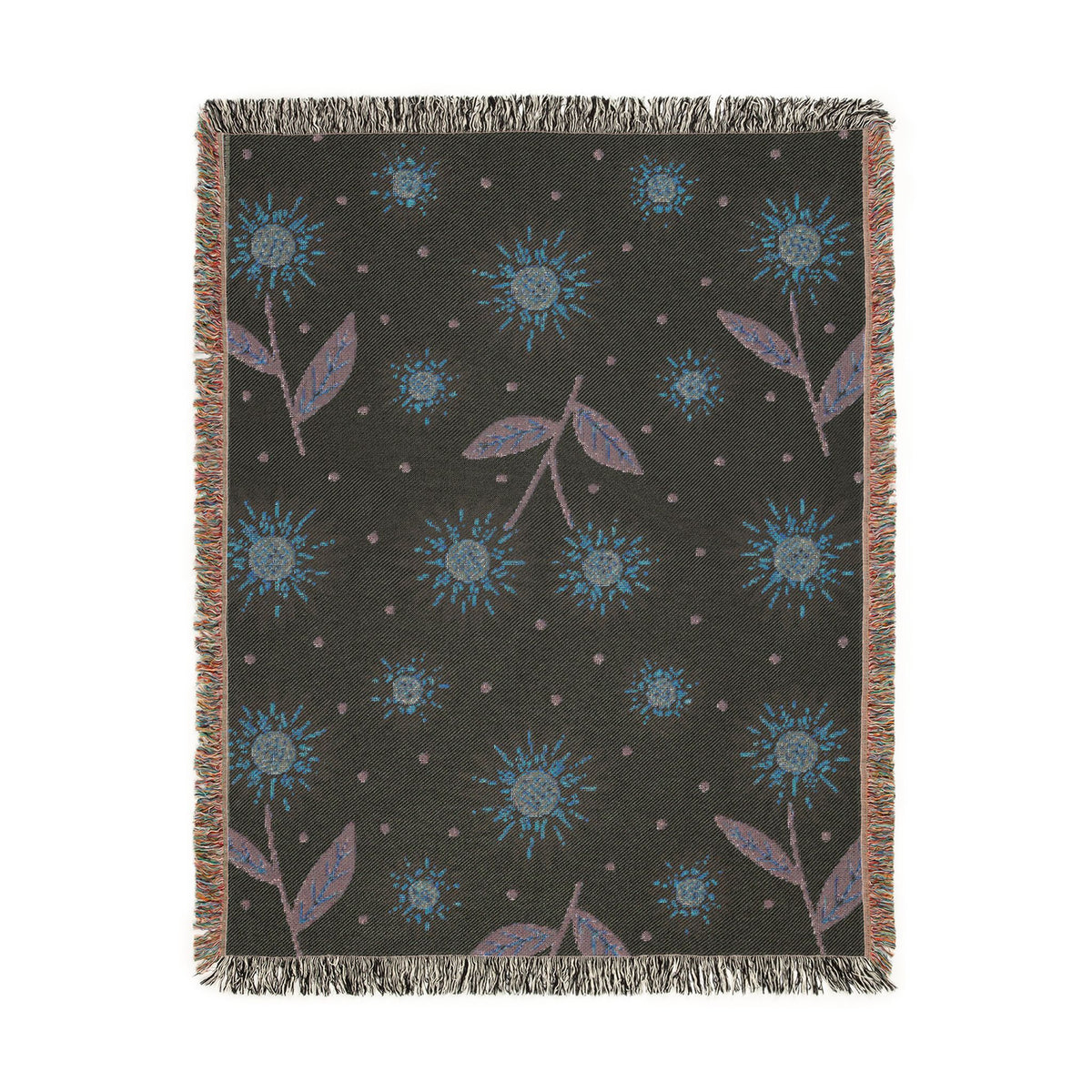 Yellow Sunflower Pattern Woven Blanket | Floral Throw, Cozy Home Decor