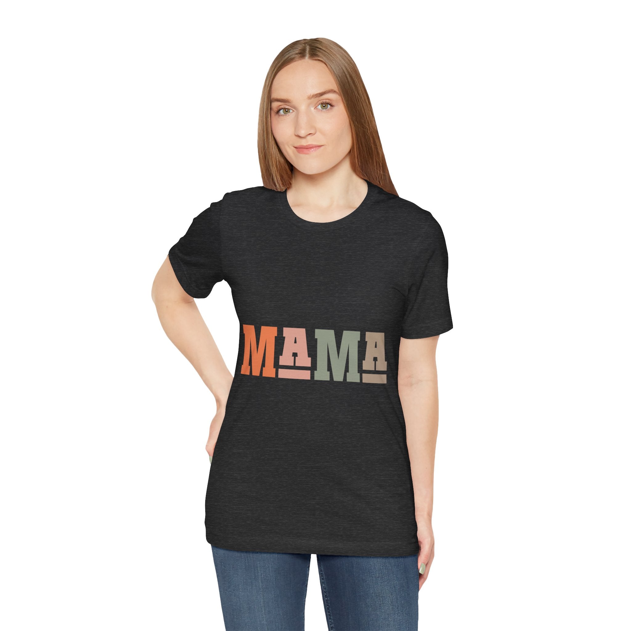 Mama block letters Tee | Retro muted colors, mom typography