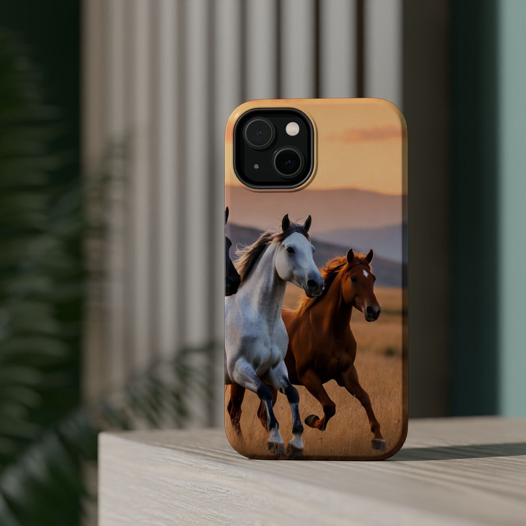 Running Horses Phone Case | Magnetic Impact-Resistant Case