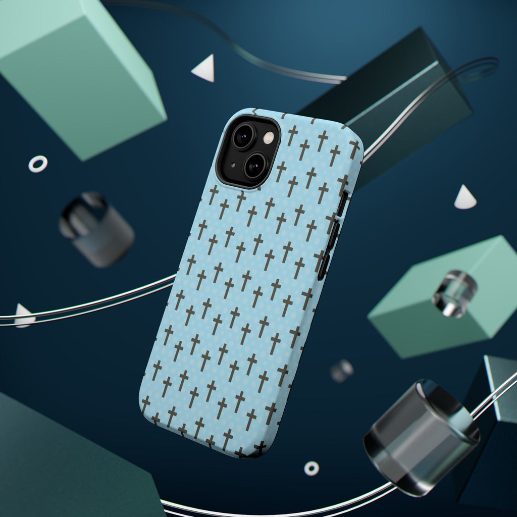 Cross Pattern Phone Case, Magnetic Impact-Resistant Case