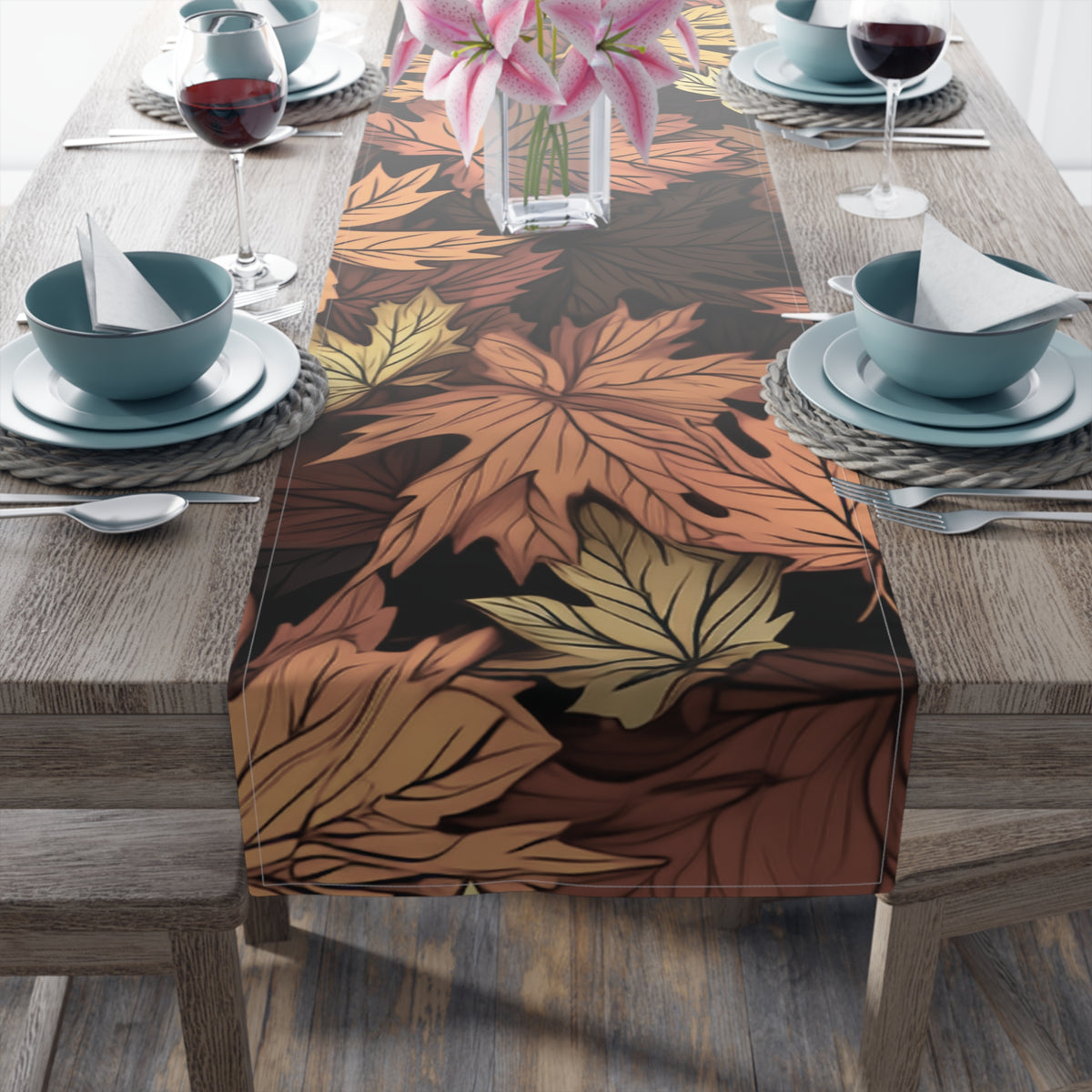 Autumn Maple Leaves Table Runner | Fall Leaves Table Runner